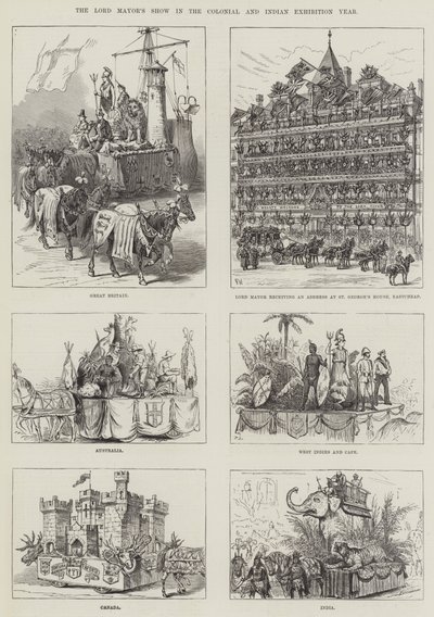 El desfile del alcalde en el año de la Exposición Colonial e India de Frank Watkins